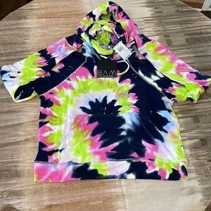 Bam by Betsy & Adam Tie-Dyed Hoodie With Attached Mask-S